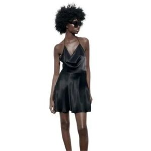 Zara satin open back dress